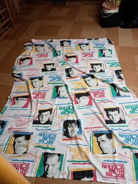 Vintage 1990s New Kids on the Block Twin Sheet Top Sheet Only NKOTB READ